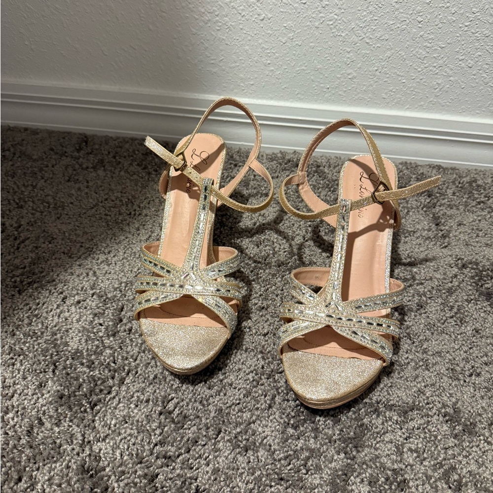 Chic Gold Strappy Heels